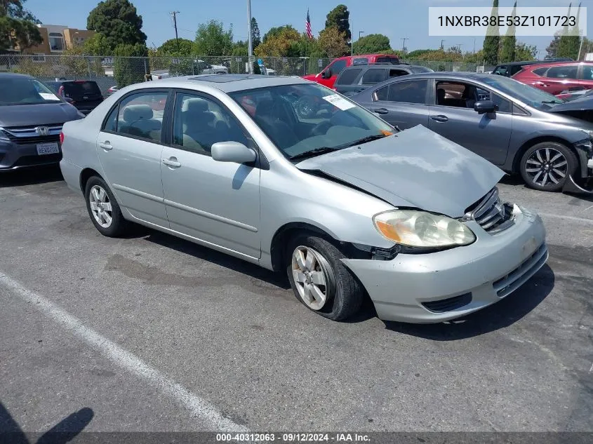 2003 Toyota Corolla Le VIN: 1NXBR38E53Z101723 Lot: 40312063