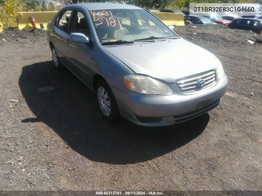 2003 Toyota Corolla Le VIN: 2T1BR32E83C104660 Lot: 40313781