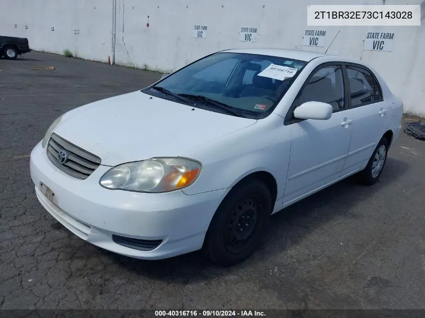 2T1BR32E73C143028 2003 Toyota Corolla Le