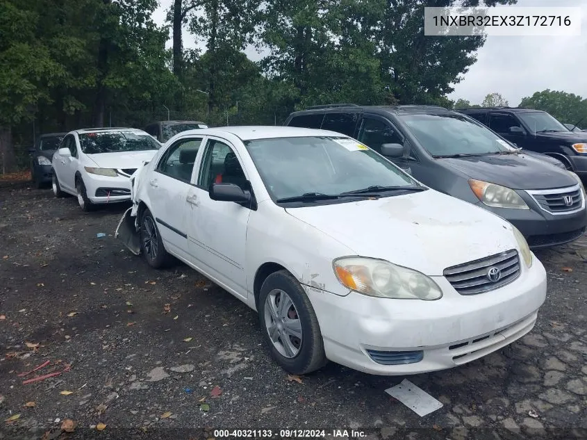 2003 Toyota Corolla Ce/Le/S VIN: 1NXBR32EX3Z172716 Lot: 40321133