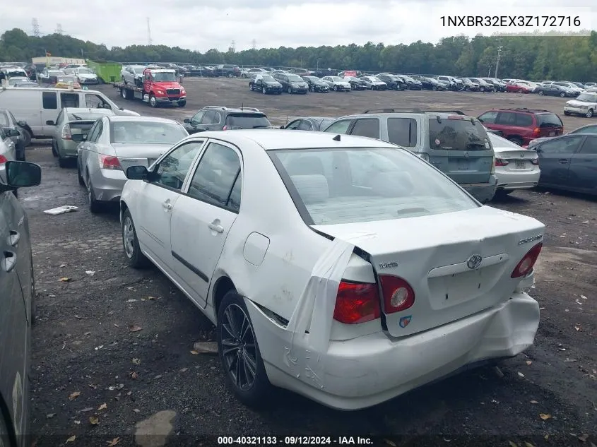 2003 Toyota Corolla Ce/Le/S VIN: 1NXBR32EX3Z172716 Lot: 40321133