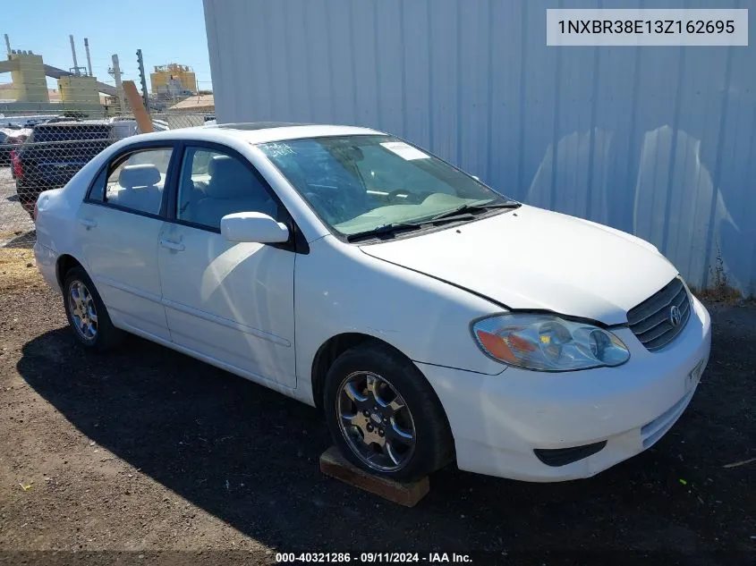 2003 Toyota Corolla Le VIN: 1NXBR38E13Z162695 Lot: 40321286