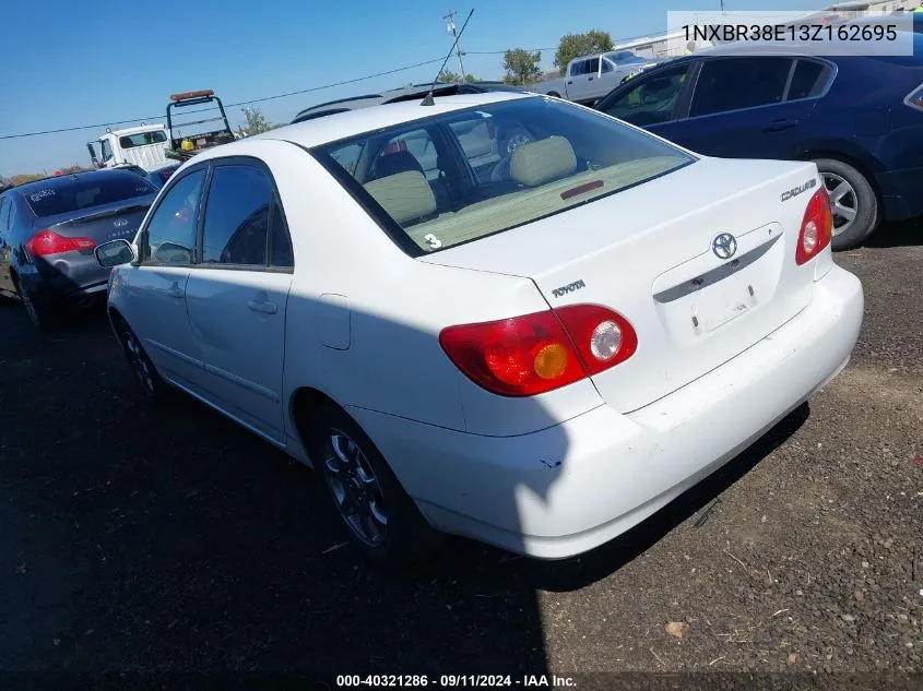 2003 Toyota Corolla Le VIN: 1NXBR38E13Z162695 Lot: 40321286