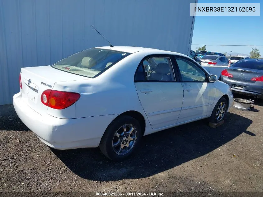 2003 Toyota Corolla Le VIN: 1NXBR38E13Z162695 Lot: 40321286