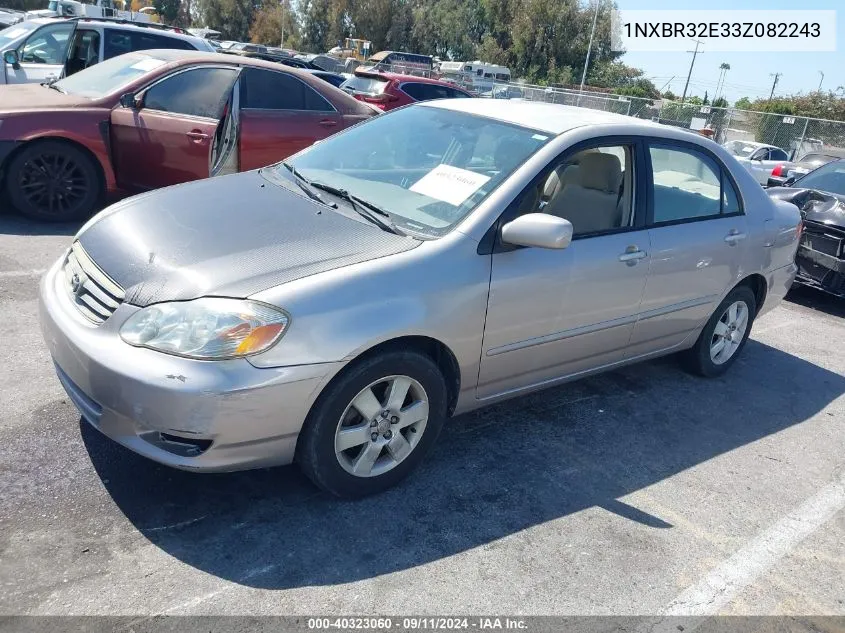 2003 Toyota Corolla Le VIN: 1NXBR32E33Z082243 Lot: 40323060