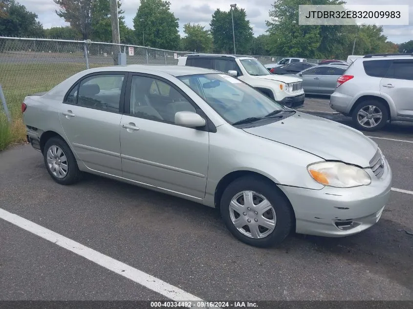 2003 Toyota Corolla Le VIN: JTDBR32E832009983 Lot: 40334492