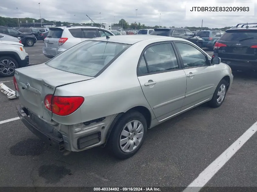 2003 Toyota Corolla Le VIN: JTDBR32E832009983 Lot: 40334492