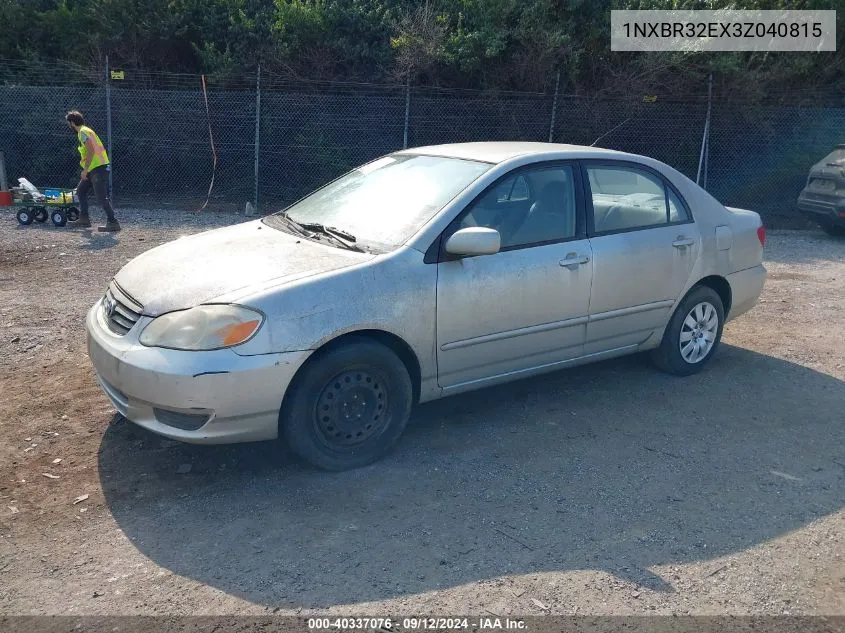 2003 Toyota Corolla Ce/Le/S VIN: 1NXBR32EX3Z040815 Lot: 40337076