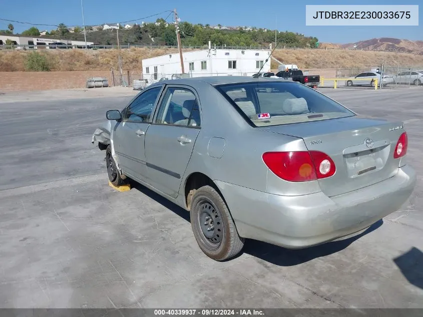 2003 Toyota Corolla Ce VIN: JTDBR32E230033675 Lot: 40339937