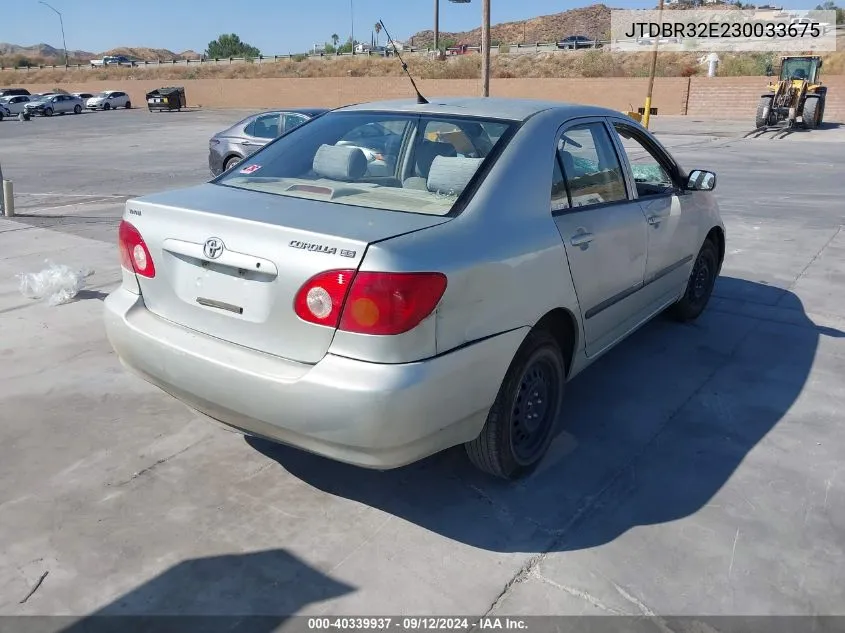 2003 Toyota Corolla Ce VIN: JTDBR32E230033675 Lot: 40339937