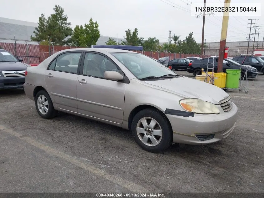 2003 Toyota Corolla Le VIN: 1NXBR32E33Z150444 Lot: 40340268