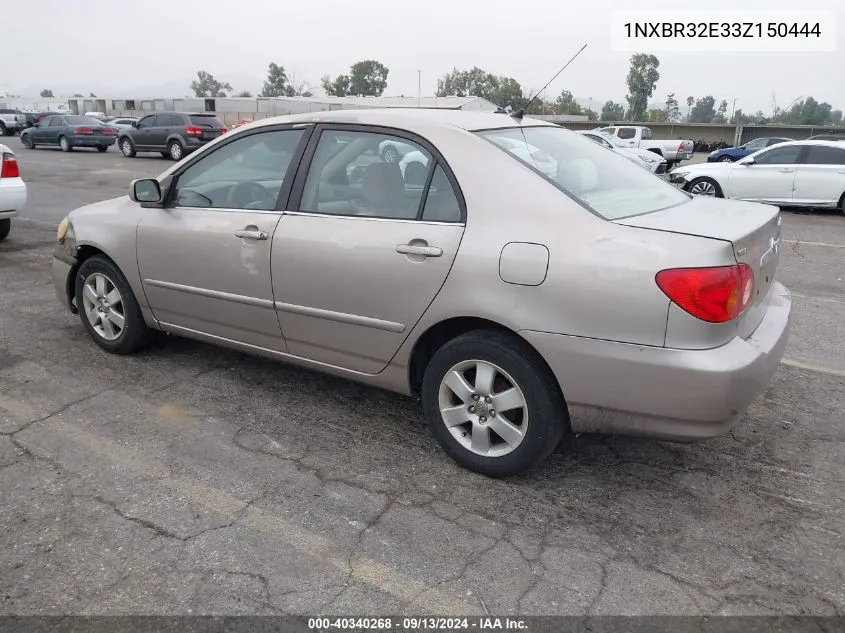 2003 Toyota Corolla Le VIN: 1NXBR32E33Z150444 Lot: 40340268