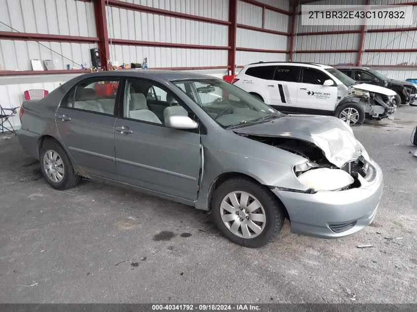 2003 Toyota Corolla Ce/Le/S VIN: 2T1BR32E43C107832 Lot: 40341792