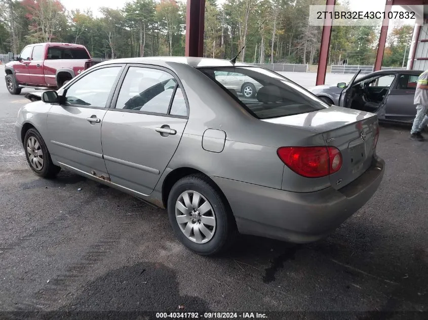 2003 Toyota Corolla Ce/Le/S VIN: 2T1BR32E43C107832 Lot: 40341792