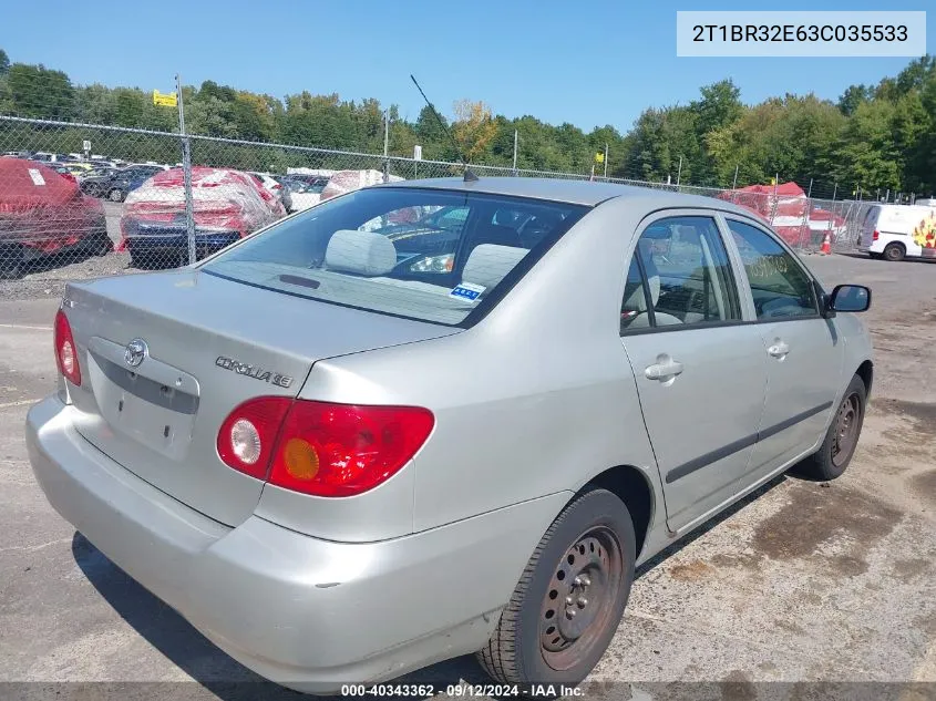 2003 Toyota Corolla Ce VIN: 2T1BR32E63C035533 Lot: 40343362