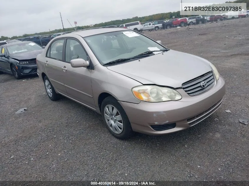 2003 Toyota Corolla Le VIN: 2T1BR32E83C097385 Lot: 40353614