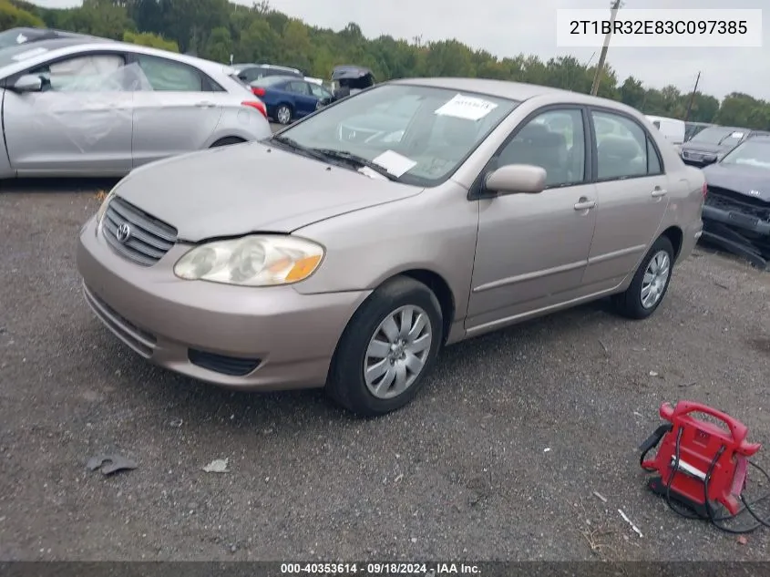 2003 Toyota Corolla Le VIN: 2T1BR32E83C097385 Lot: 40353614