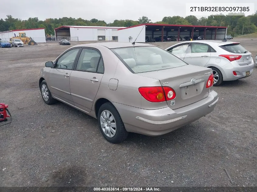 2003 Toyota Corolla Le VIN: 2T1BR32E83C097385 Lot: 40353614