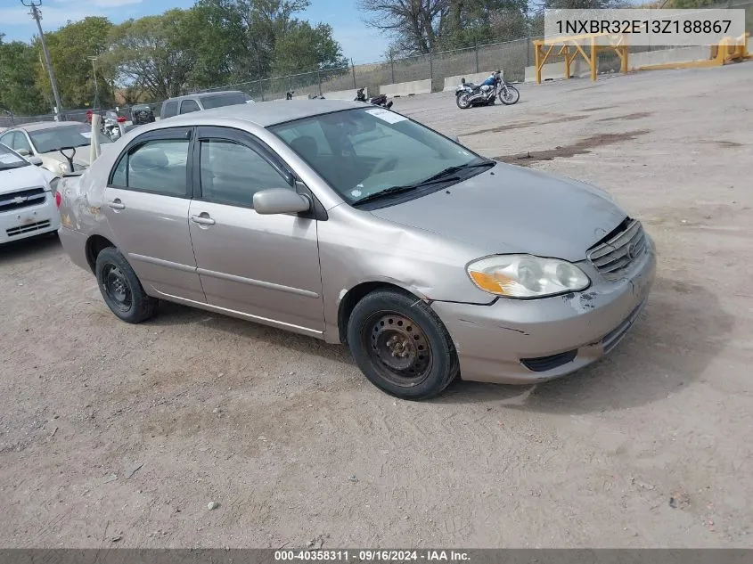 2003 Toyota Corolla Le VIN: 1NXBR32E13Z188867 Lot: 40358311