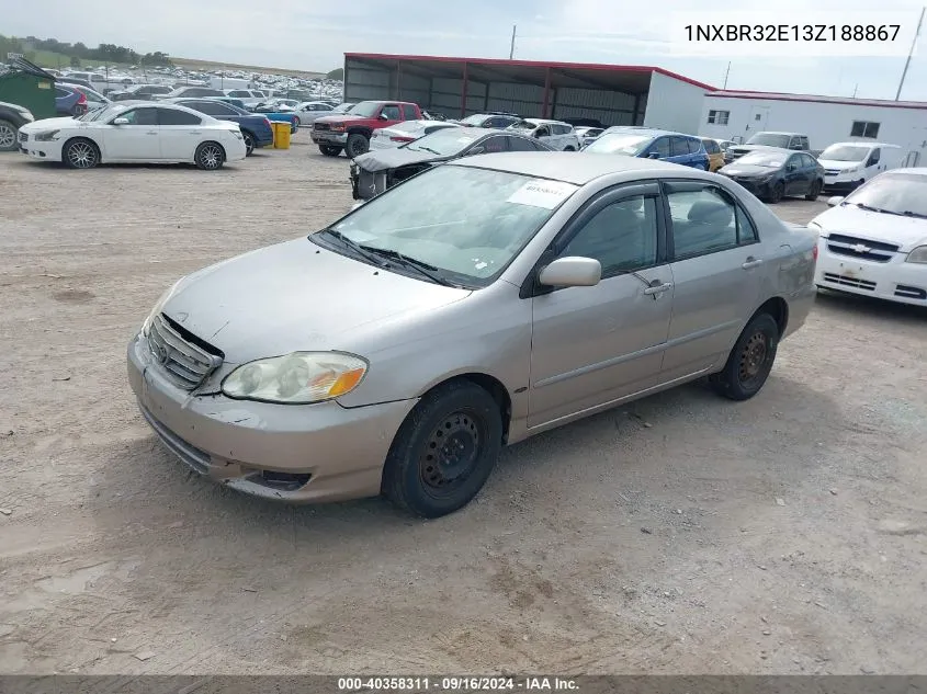 2003 Toyota Corolla Le VIN: 1NXBR32E13Z188867 Lot: 40358311