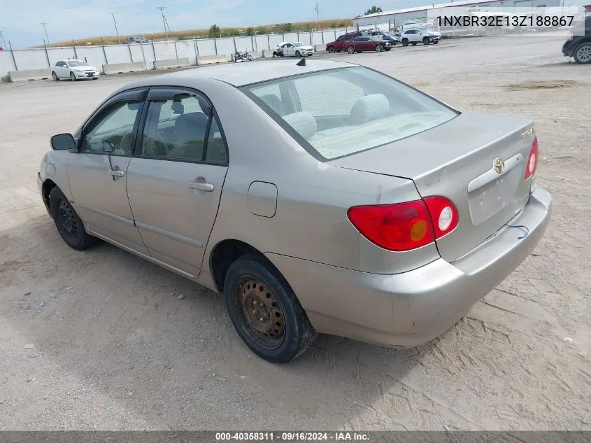 2003 Toyota Corolla Le VIN: 1NXBR32E13Z188867 Lot: 40358311