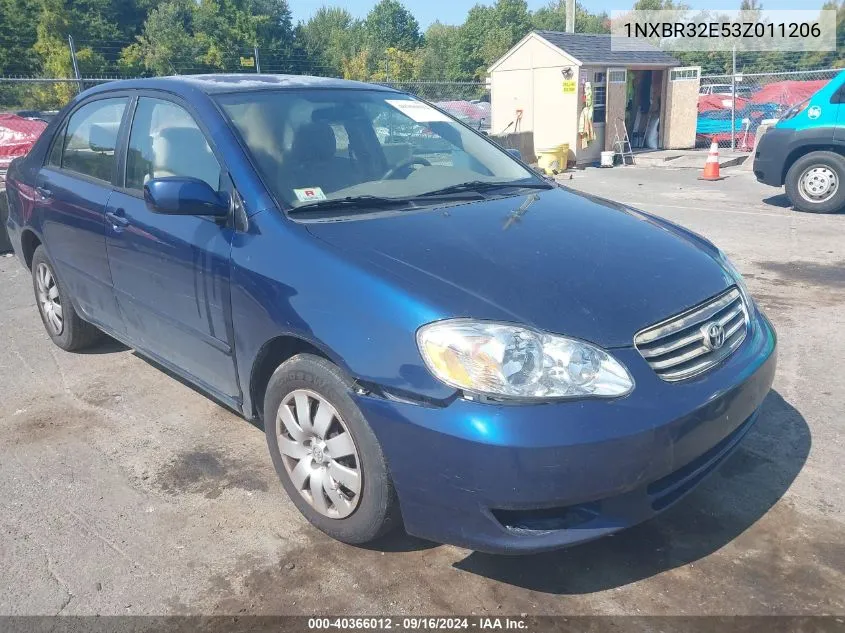 2003 Toyota Corolla Le VIN: 1NXBR32E53Z011206 Lot: 40366012