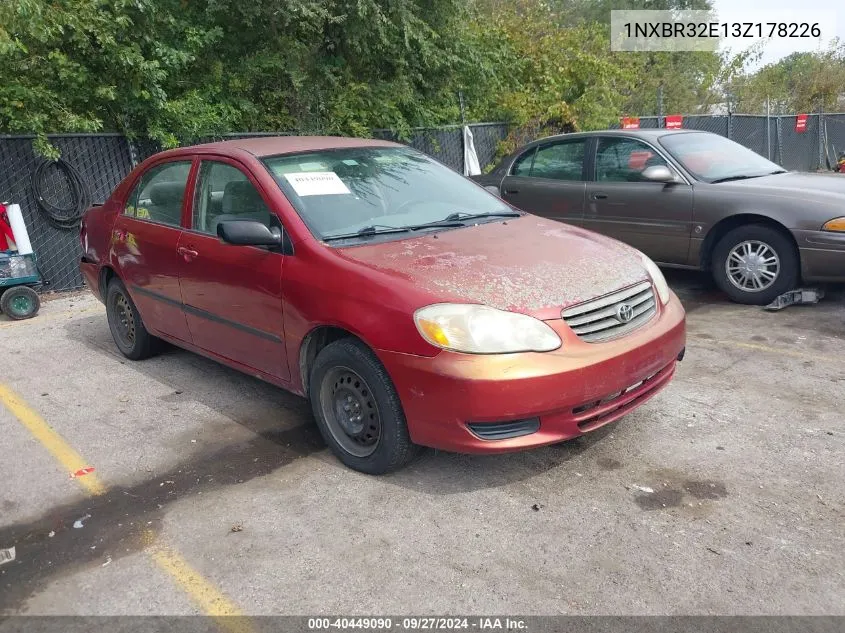 2003 Toyota Corolla Ce/Le/S VIN: 1NXBR32E13Z178226 Lot: 40449090