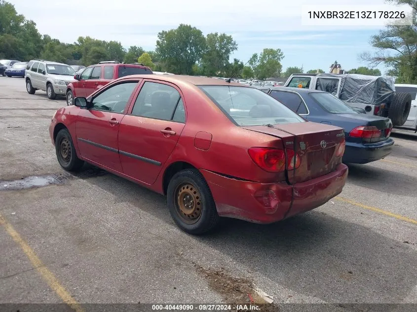 2003 Toyota Corolla Ce/Le/S VIN: 1NXBR32E13Z178226 Lot: 40449090