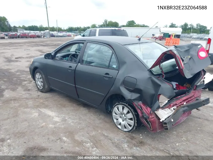 2003 Toyota Corolla Le VIN: 1NXBR32E23Z064588 Lot: 40450484