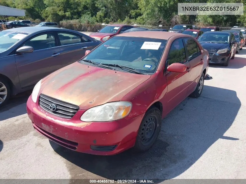 2003 Toyota Corolla Le VIN: 1NXBR32E63Z015667 Lot: 40455752