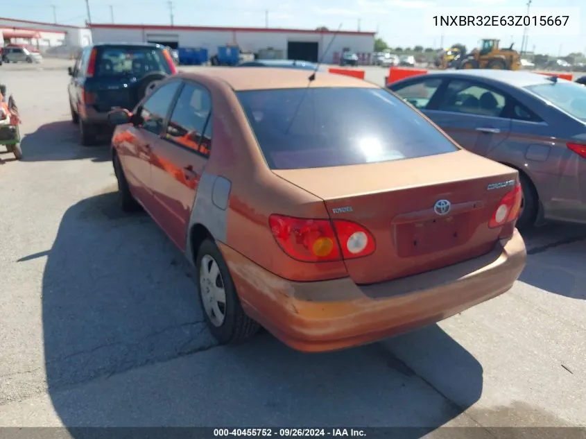 2003 Toyota Corolla Le VIN: 1NXBR32E63Z015667 Lot: 40455752