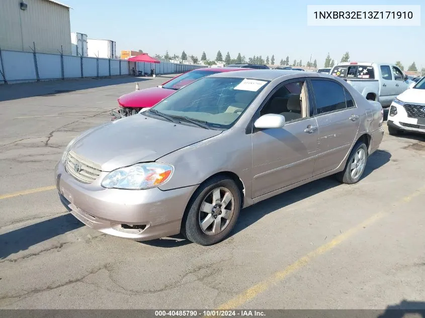 2003 Toyota Corolla Le VIN: 1NXBR32E13Z171910 Lot: 40485790