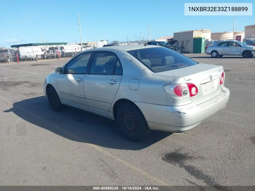 2003 Toyota Corolla Le VIN: 1NXBR32E33Z188899 Lot: 40589325