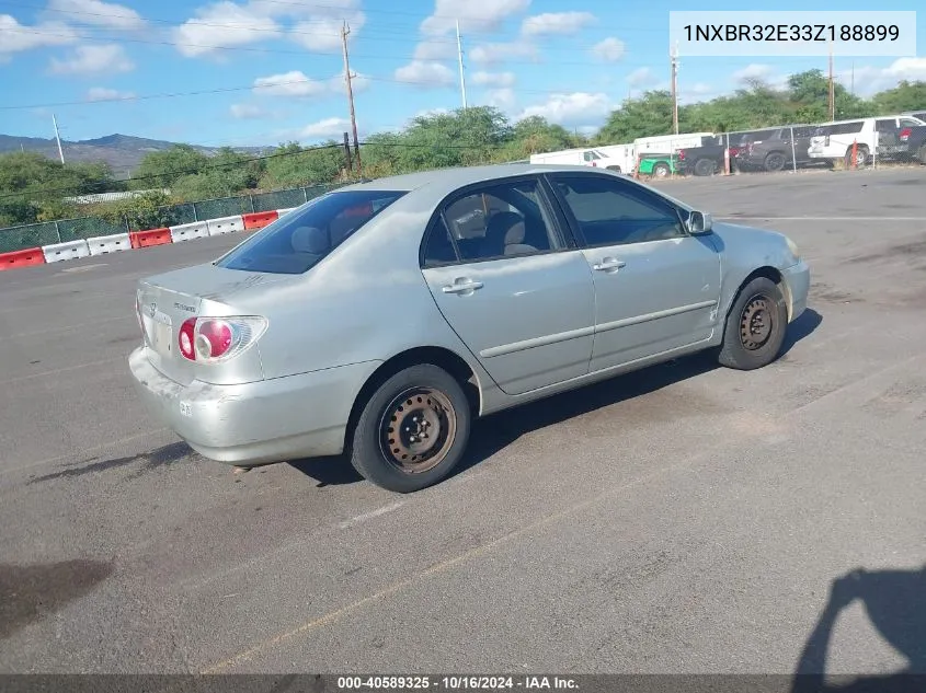 2003 Toyota Corolla Le VIN: 1NXBR32E33Z188899 Lot: 40589325