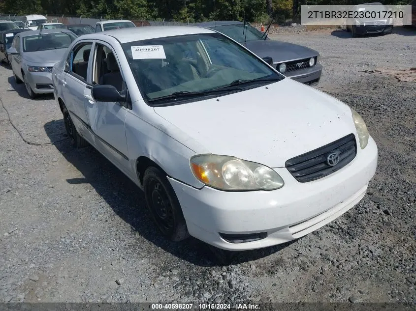 2003 Toyota Corolla Ce VIN: 2T1BR32E23C017210 Lot: 40598207