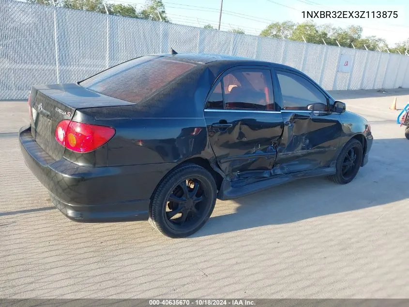 2003 Toyota Corolla S VIN: 1NXBR32EX3Z113875 Lot: 40635670