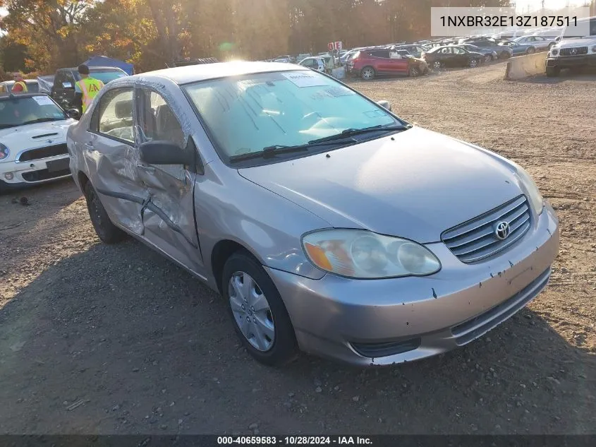 2003 Toyota Corolla Ce/Le/S VIN: 1NXBR32E13Z187511 Lot: 40659583