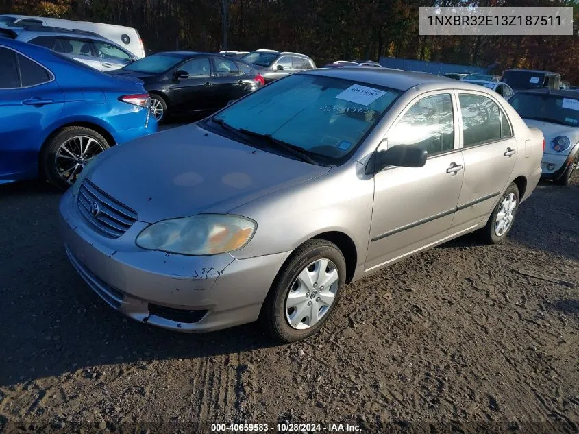 2003 Toyota Corolla Ce/Le/S VIN: 1NXBR32E13Z187511 Lot: 40659583