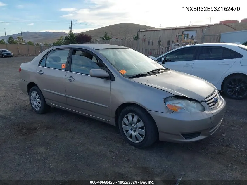 2003 Toyota Corolla Le VIN: 1NXBR32E93Z162470 Lot: 40660426