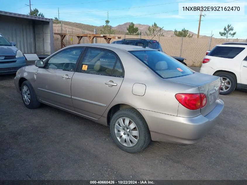 2003 Toyota Corolla Le VIN: 1NXBR32E93Z162470 Lot: 40660426