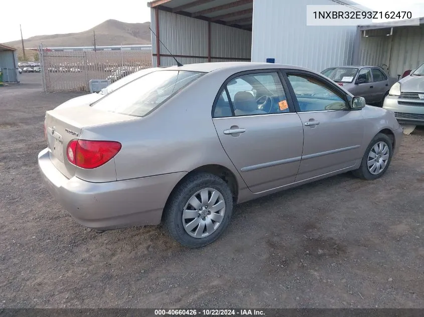 2003 Toyota Corolla Le VIN: 1NXBR32E93Z162470 Lot: 40660426