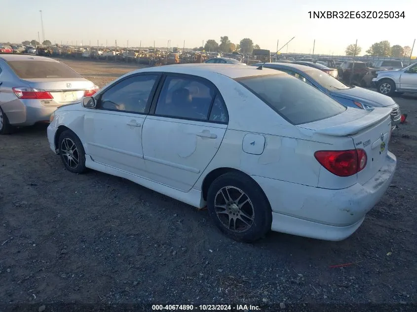 1NXBR32E63Z025034 2003 Toyota Corolla S