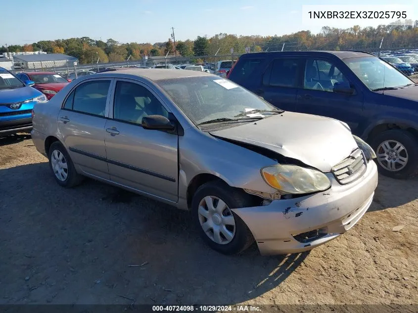 2003 Toyota Corolla Ce VIN: 1NXBR32EX3Z025795 Lot: 40724098