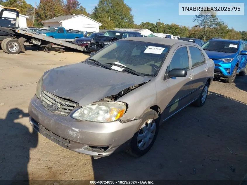 2003 Toyota Corolla Ce VIN: 1NXBR32EX3Z025795 Lot: 40724098