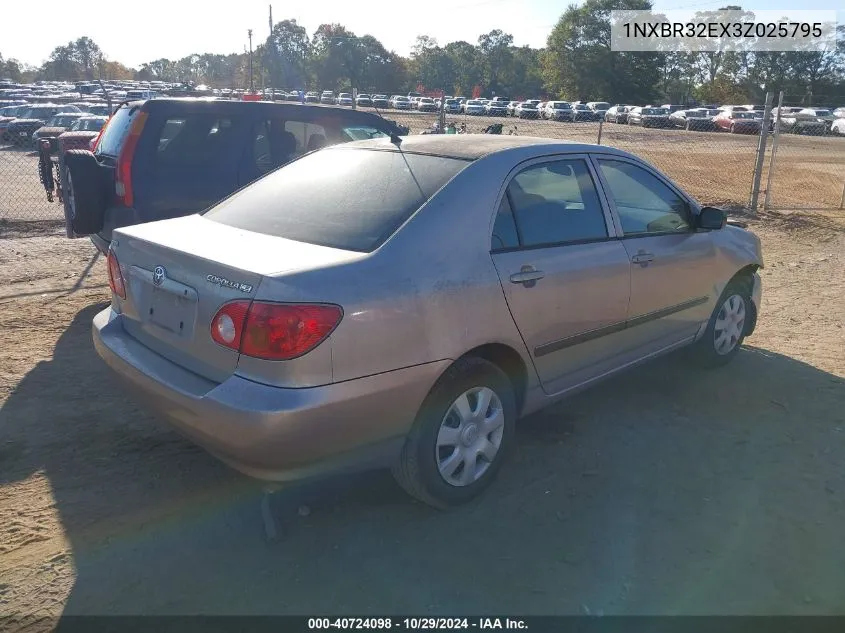 2003 Toyota Corolla Ce VIN: 1NXBR32EX3Z025795 Lot: 40724098