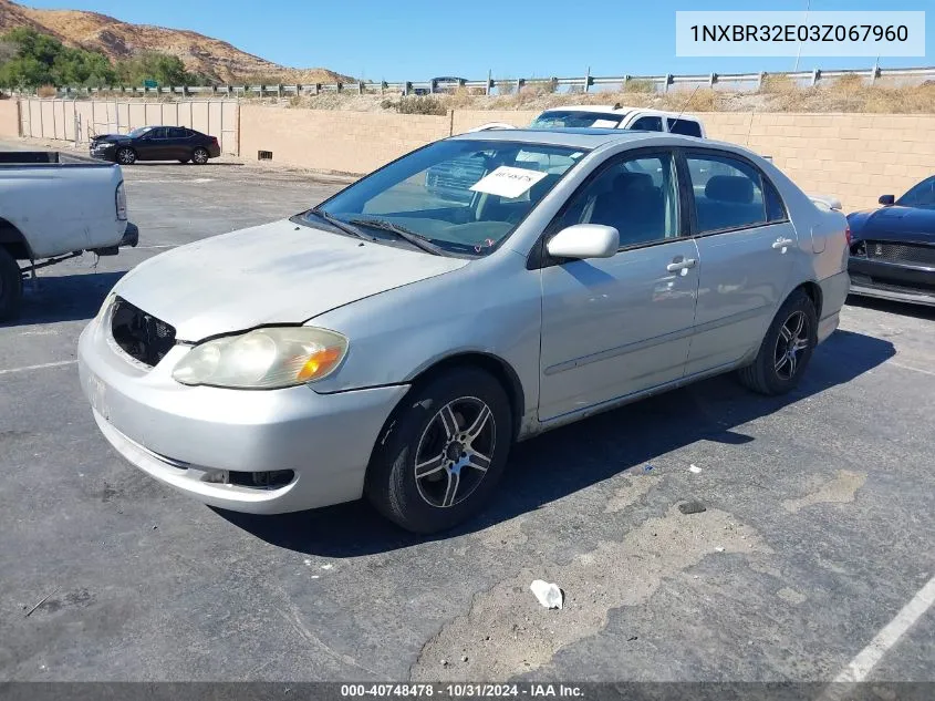 2003 Toyota Corolla S VIN: 1NXBR32E03Z067960 Lot: 40748478