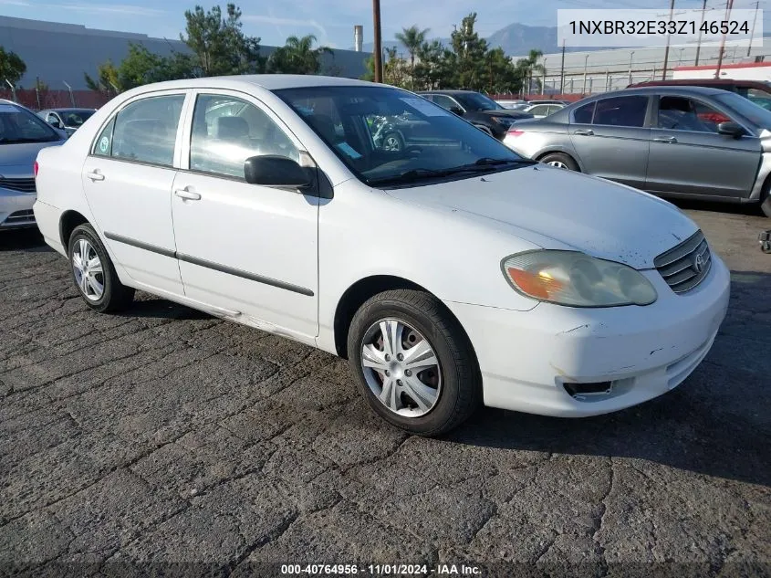 2003 Toyota Corolla Ce VIN: 1NXBR32E33Z146524 Lot: 40764956