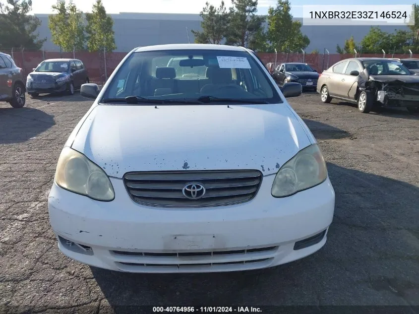 2003 Toyota Corolla Ce VIN: 1NXBR32E33Z146524 Lot: 40764956