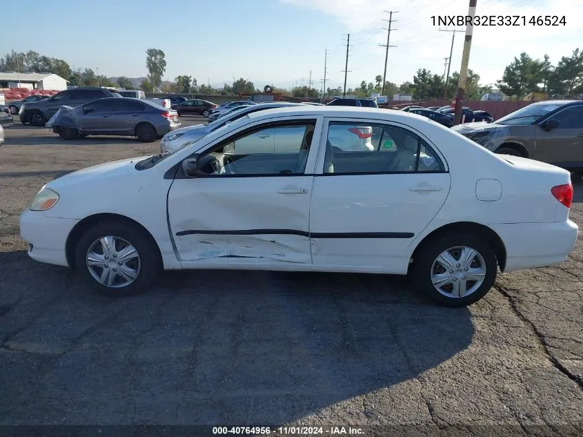 2003 Toyota Corolla Ce VIN: 1NXBR32E33Z146524 Lot: 40764956