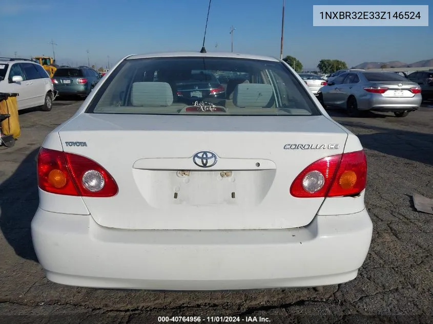 2003 Toyota Corolla Ce VIN: 1NXBR32E33Z146524 Lot: 40764956